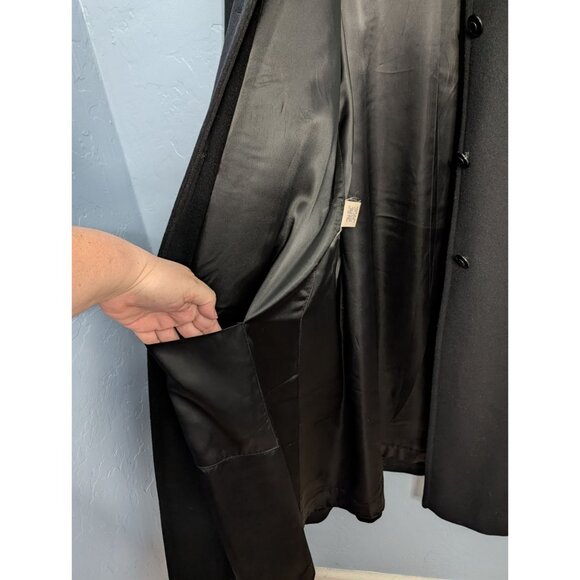Pendleton Womens Wool Overcoat Size 12 Black Long Button-Up Winter lined - Picture 6 of 16